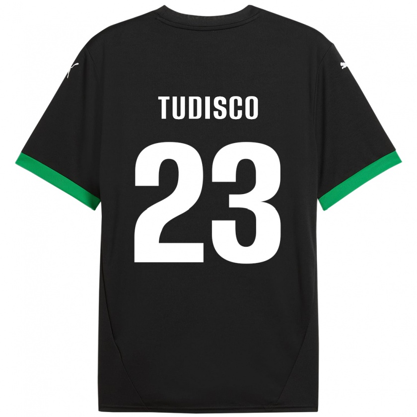 Kandiny Niño Camiseta Giorgia Tudisco #23 Negro Verde Oscuro 1ª Equipación 2024/25 La Camisa Chile