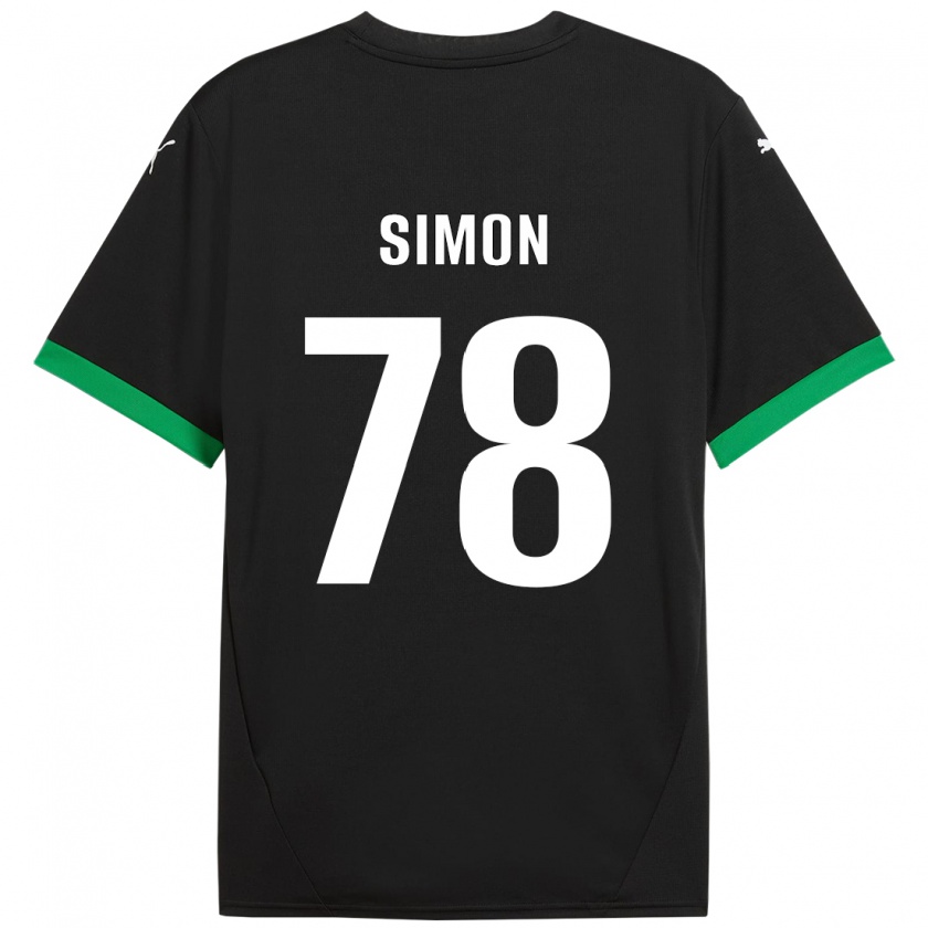 Kandiny Niño Camiseta Bénédicte Simon #78 Negro Verde Oscuro 1ª Equipación 2024/25 La Camisa Chile