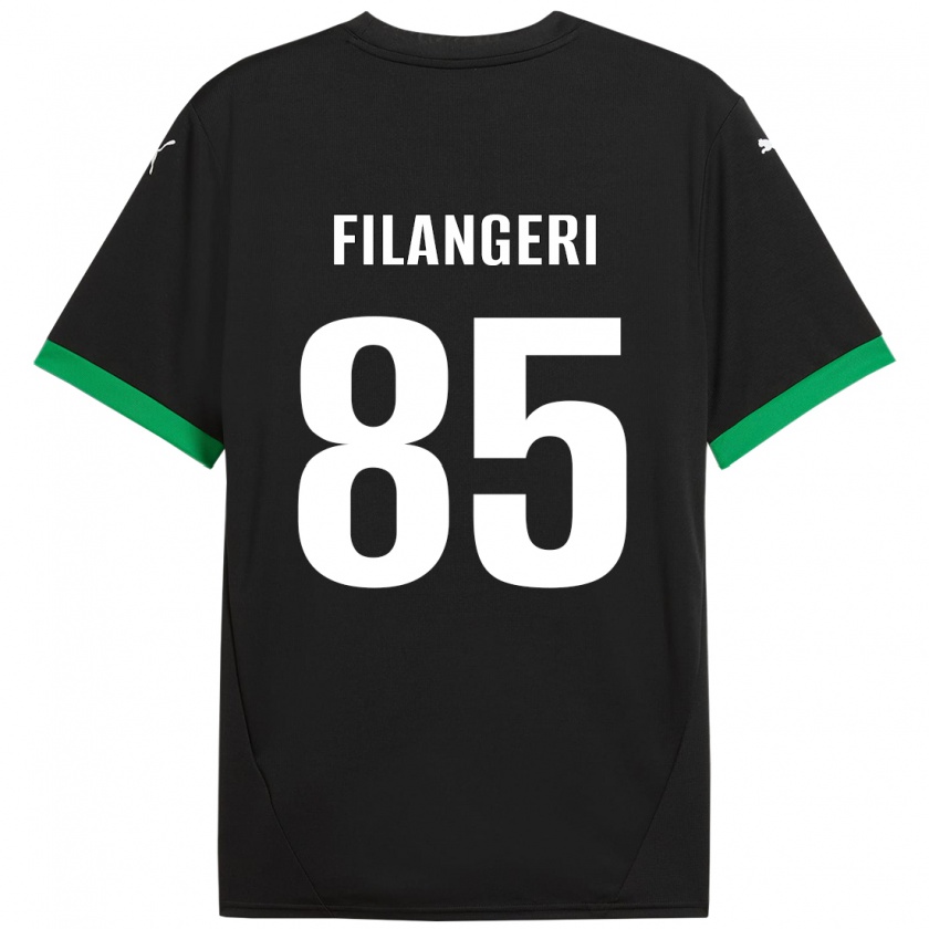 Kandiny Niño Camiseta Maria Luisa Filangeri #85 Negro Verde Oscuro 1ª Equipación 2024/25 La Camisa Chile