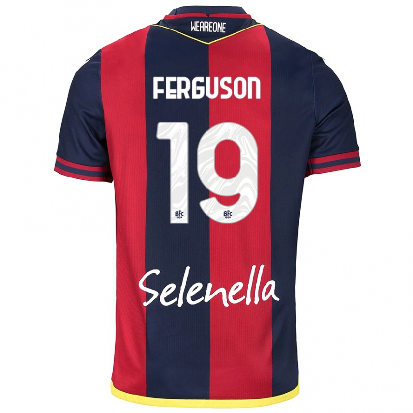 Kandiny Niño Camiseta Lewis Ferguson #19 Rojo Azul Real 1ª Equipación 2024/25 La Camisa Chile