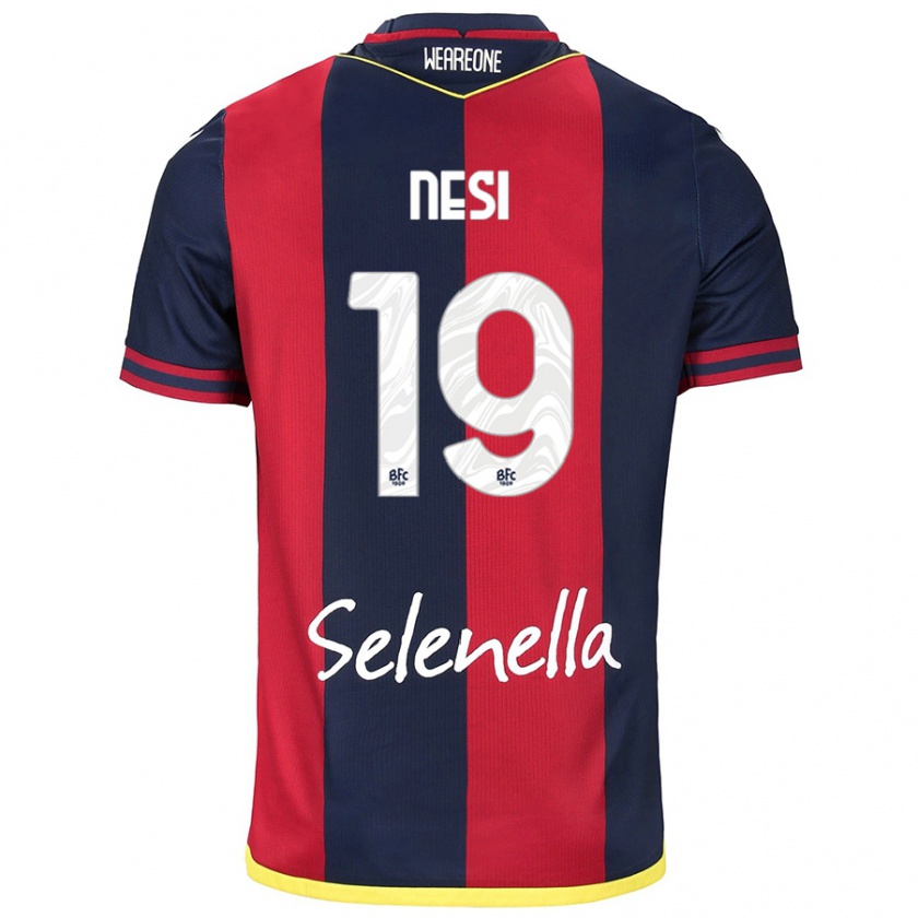 Kandiny Niño Camiseta Luca Nesi #19 Rojo Azul Real 1ª Equipación 2024/25 La Camisa Chile