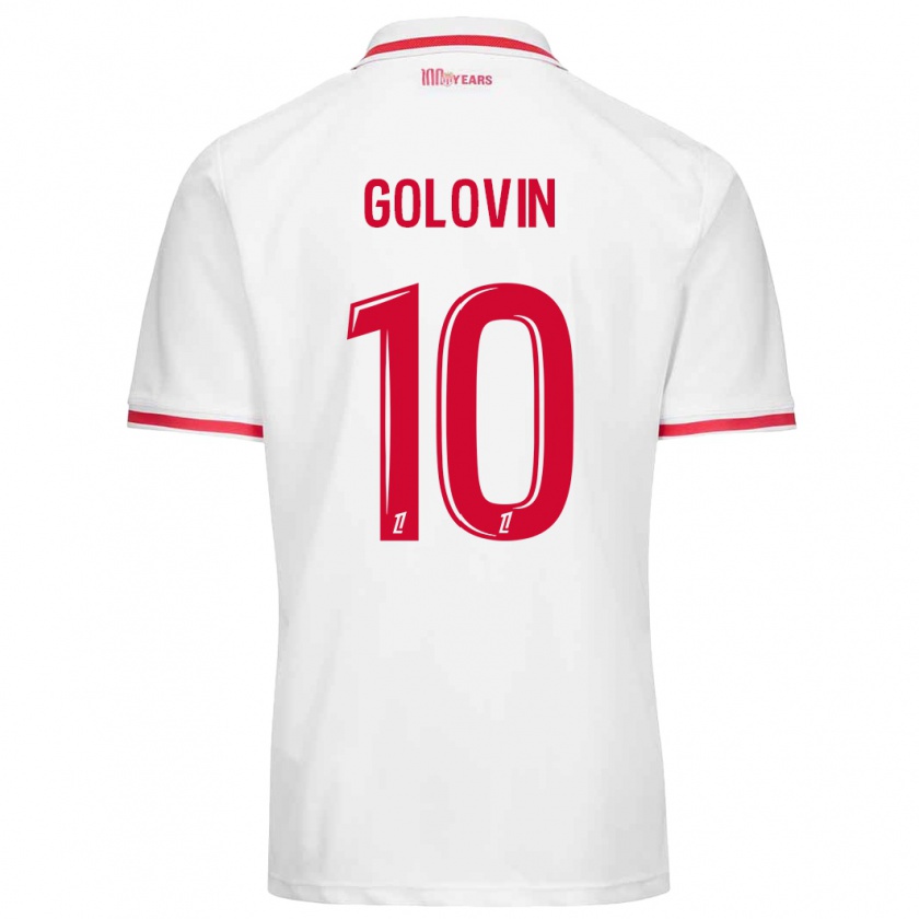 Kandiny Niño Camiseta Aleksandr Golovin #10 Blanco Rojo 1ª Equipación 2024/25 La Camisa Chile