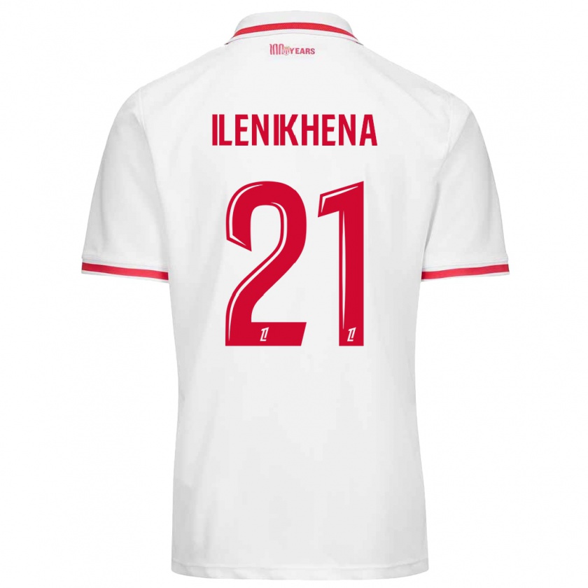 Kandiny Niño Camiseta George Ilenikhena #21 Blanco Rojo 1ª Equipación 2024/25 La Camisa Chile