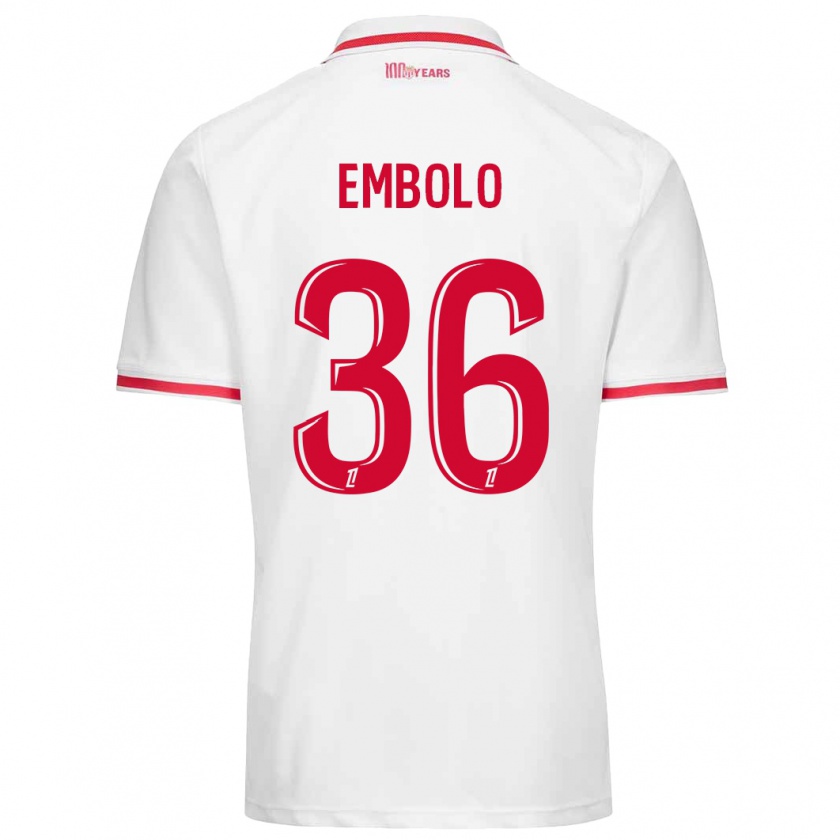 Kandiny Niño Camiseta Breel Embolo #36 Blanco Rojo 1ª Equipación 2024/25 La Camisa Chile