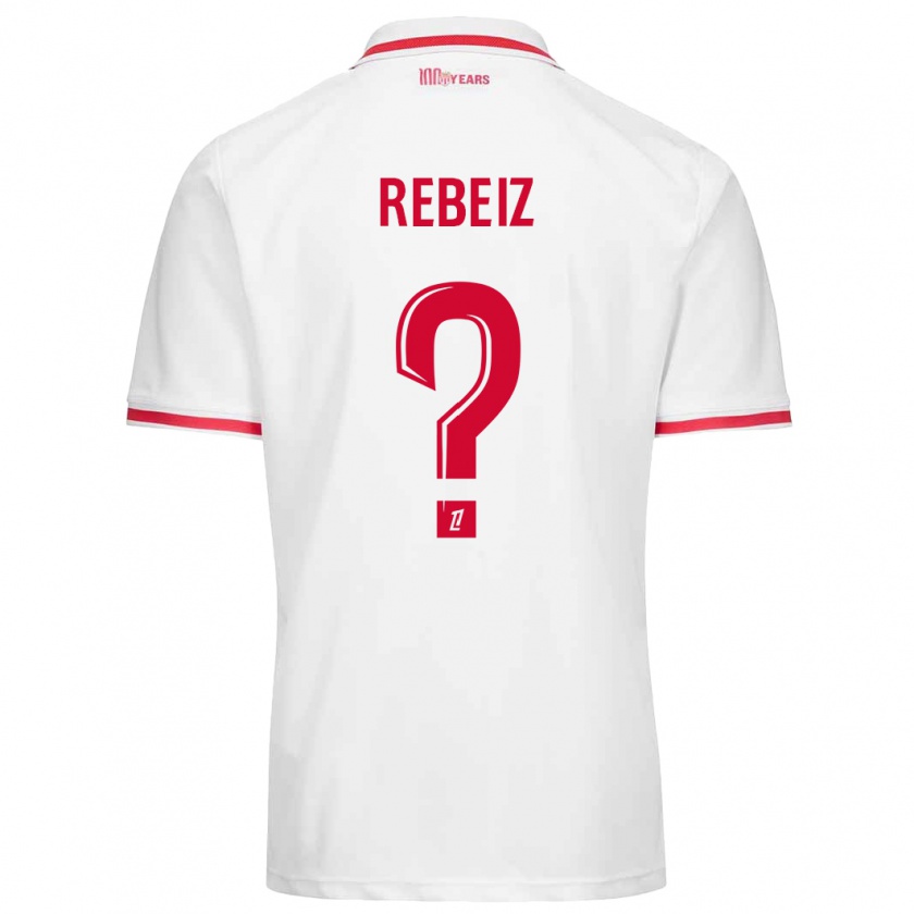 Kandiny Niño Camiseta Georges Rebeiz #0 Blanco Rojo 1ª Equipación 2024/25 La Camisa Chile