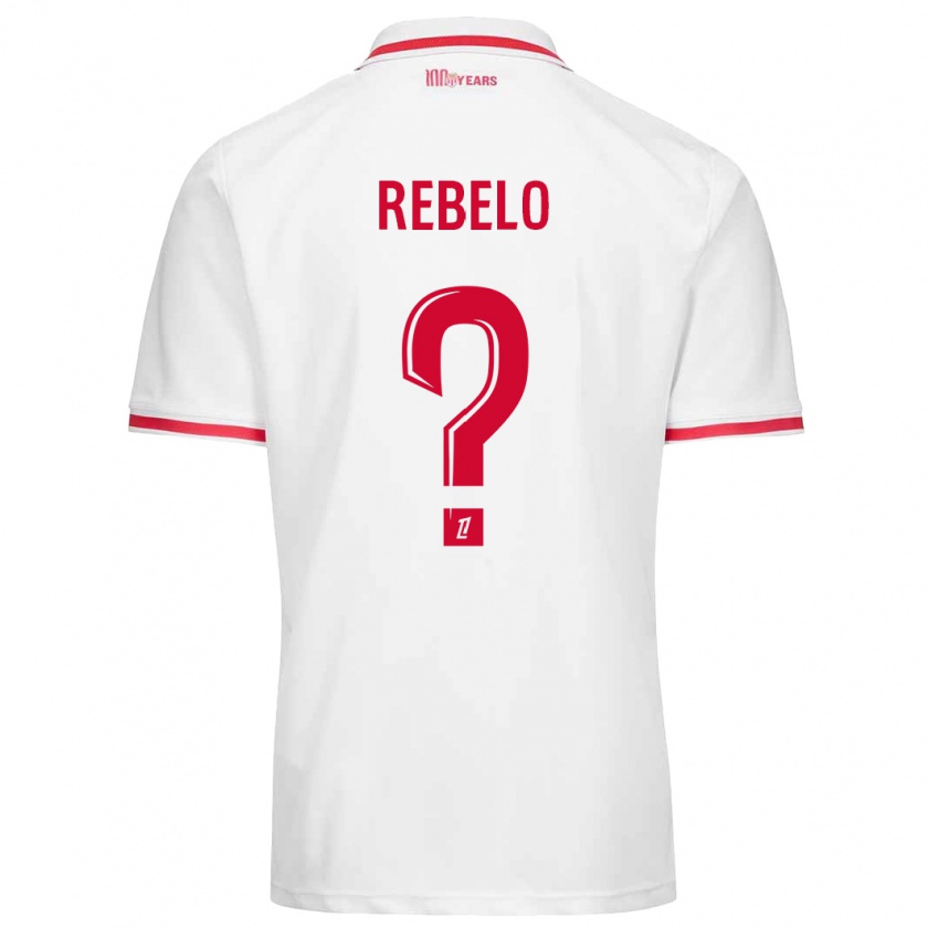 Kandiny Niño Camiseta Tiago Rebelo #0 Blanco Rojo 1ª Equipación 2024/25 La Camisa Chile