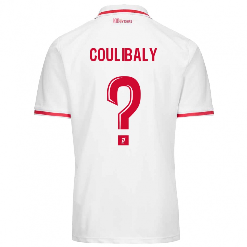 Kandiny Niño Camiseta Mamadou Coulibaly #0 Blanco Rojo 1ª Equipación 2024/25 La Camisa Chile