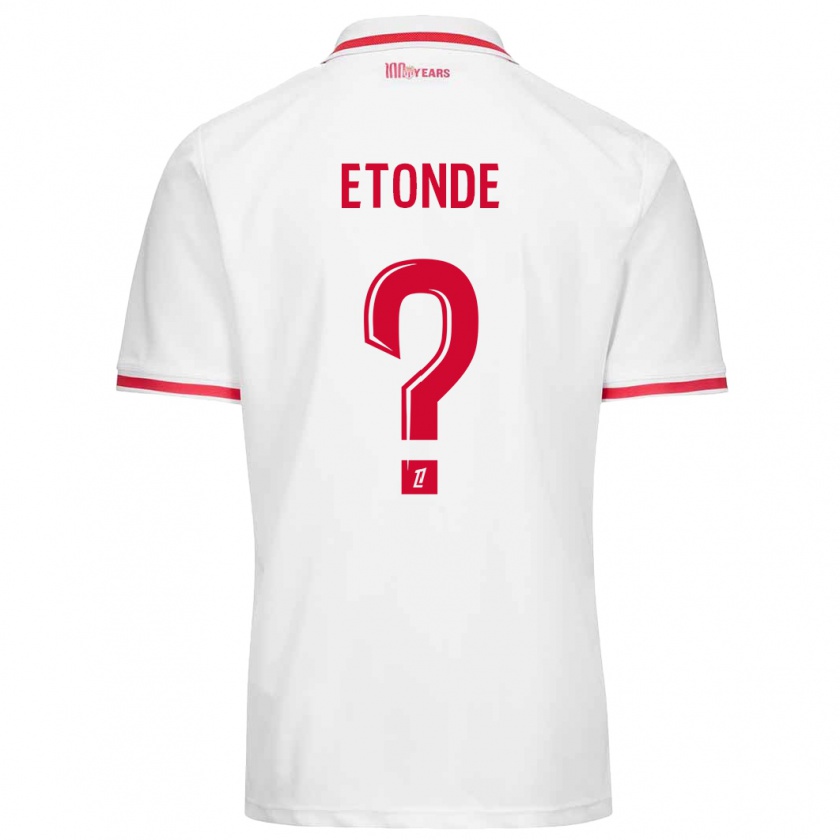 Kandiny Niño Camiseta Romaric Etonde #0 Blanco Rojo 1ª Equipación 2024/25 La Camisa Chile