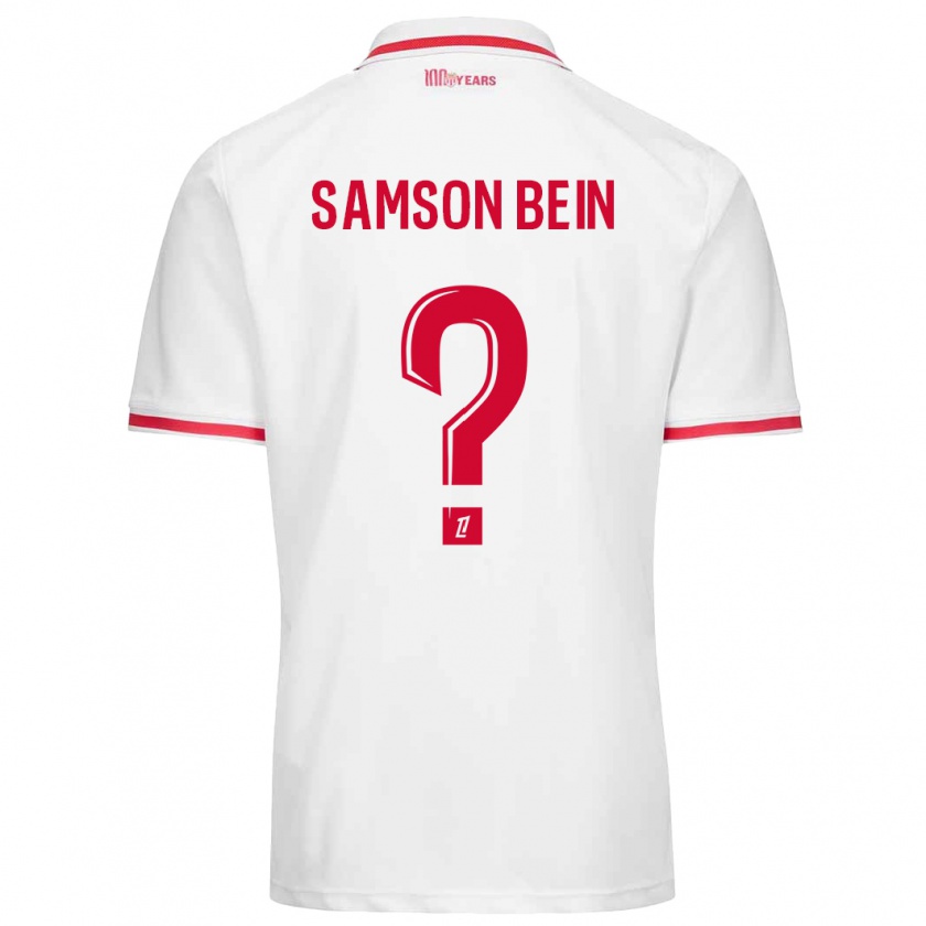 Kandiny Niño Camiseta Sirak Samson Bein #0 Blanco Rojo 1ª Equipación 2024/25 La Camisa Chile