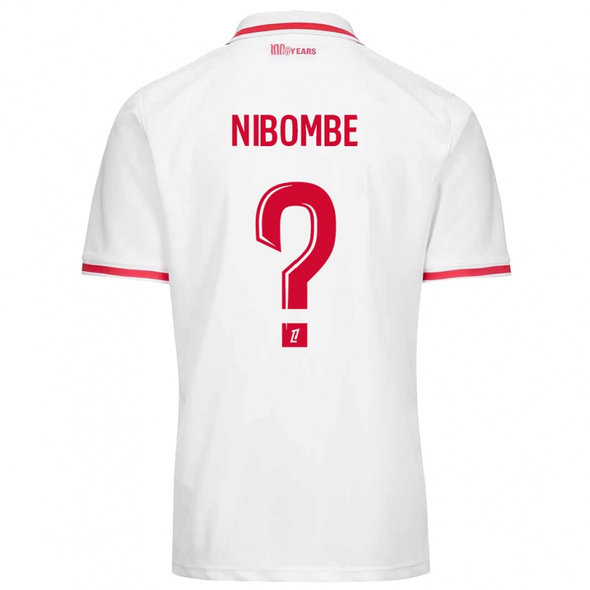 Kandiny Niño Camiseta Samuel Nibombe #0 Blanco Rojo 1ª Equipación 2024/25 La Camisa Chile