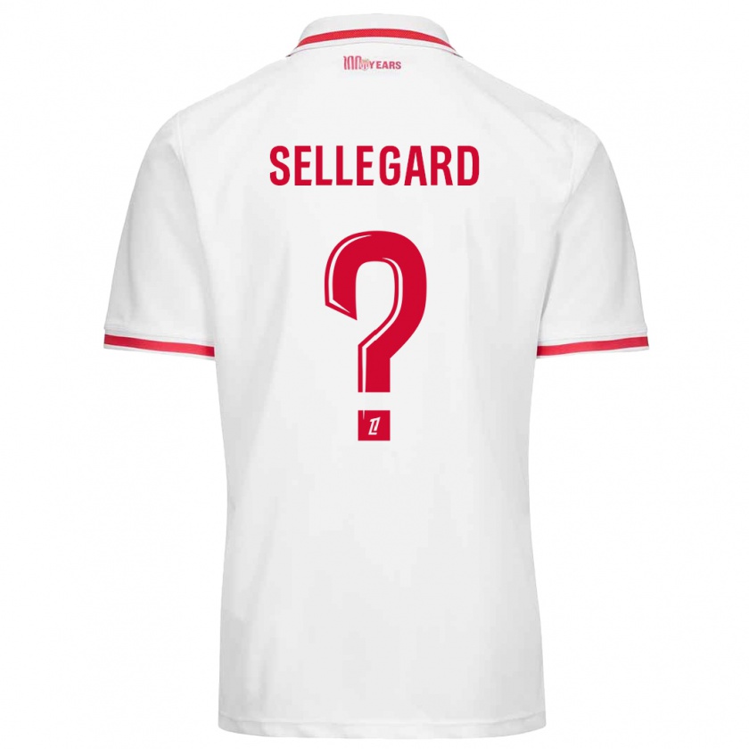 Kandiny Niño Camiseta Alexander Sellegard #0 Blanco Rojo 1ª Equipación 2024/25 La Camisa Chile