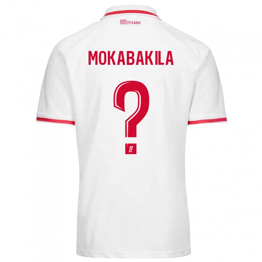 Kandiny Niño Camiseta Nick Mokabakila #0 Blanco Rojo 1ª Equipación 2024/25 La Camisa Chile