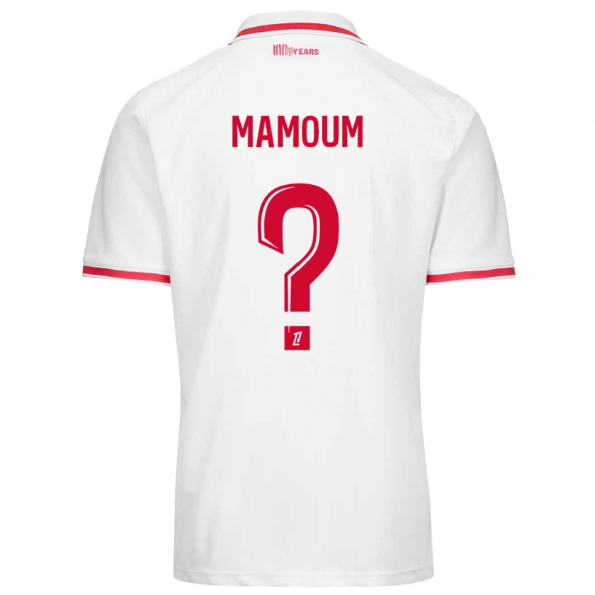 Kandiny Niño Camiseta Diego Mamoum #0 Blanco Rojo 1ª Equipación 2024/25 La Camisa Chile