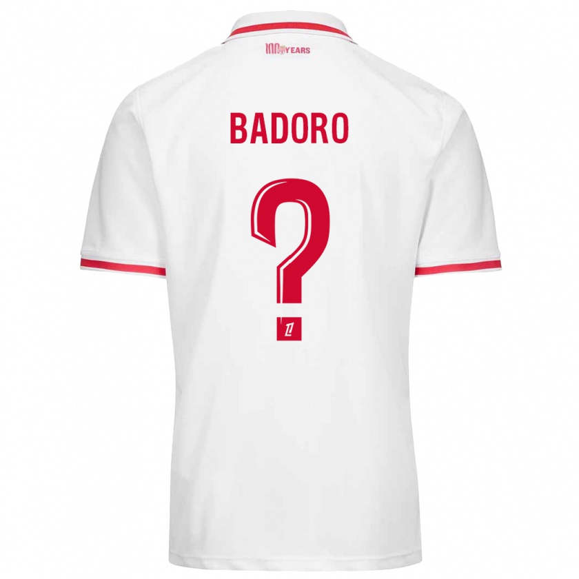 Kandiny Niño Camiseta Chaihane Badoro #0 Blanco Rojo 1ª Equipación 2024/25 La Camisa Chile