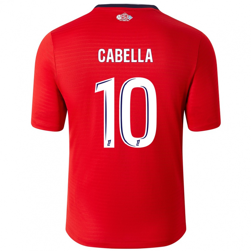 Kandiny Niño Camiseta Rémy Cabella #10 Rojo Blanco 1ª Equipación 2024/25 La Camisa Chile