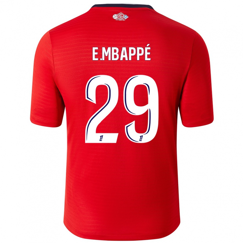 Kandiny Niño Camiseta Ethan Mbappé #29 Rojo Blanco 1ª Equipación 2024/25 La Camisa Chile