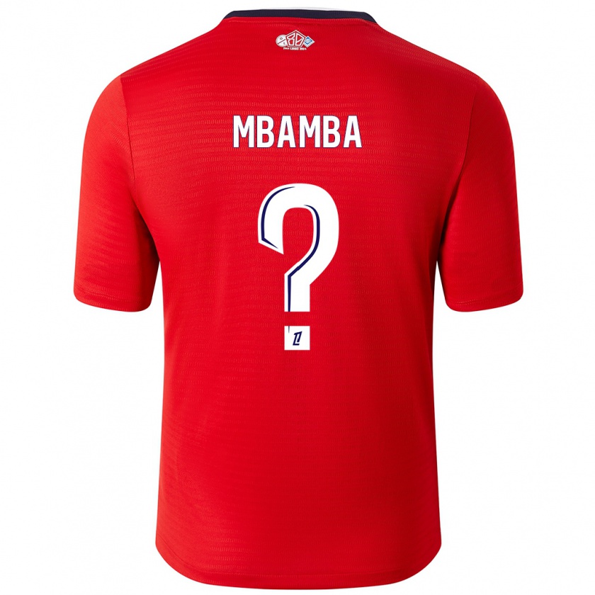 Kandiny Niño Camiseta Lucas Mbamba #0 Rojo Blanco 1ª Equipación 2024/25 La Camisa Chile