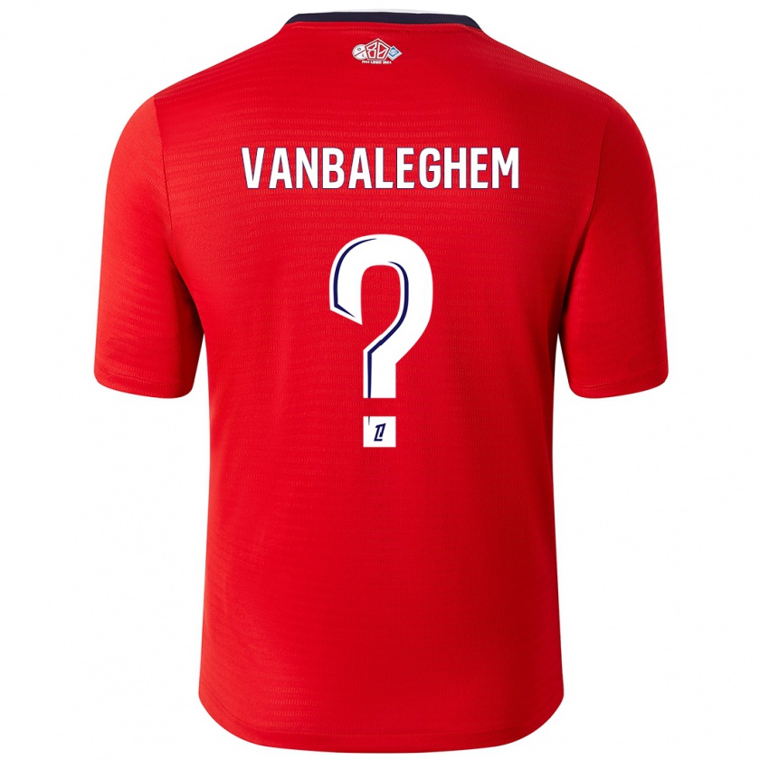 Kandiny Niño Camiseta Valentin Vanbaleghem #0 Rojo Blanco 1ª Equipación 2024/25 La Camisa Chile