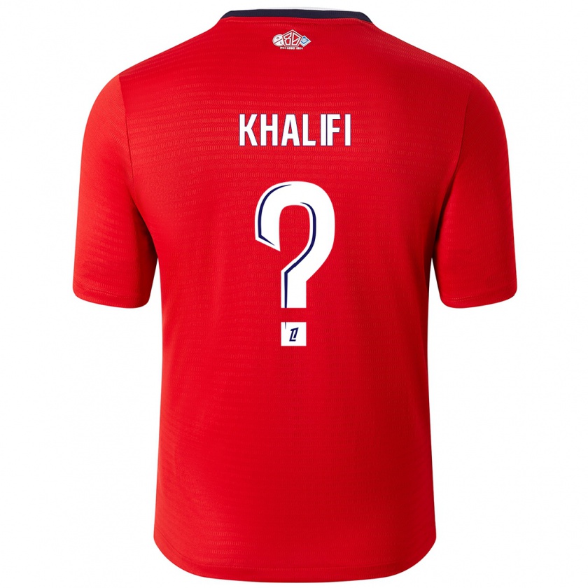 Kandiny Niño Camiseta Yassine Khalifi #0 Rojo Blanco 1ª Equipación 2024/25 La Camisa Chile