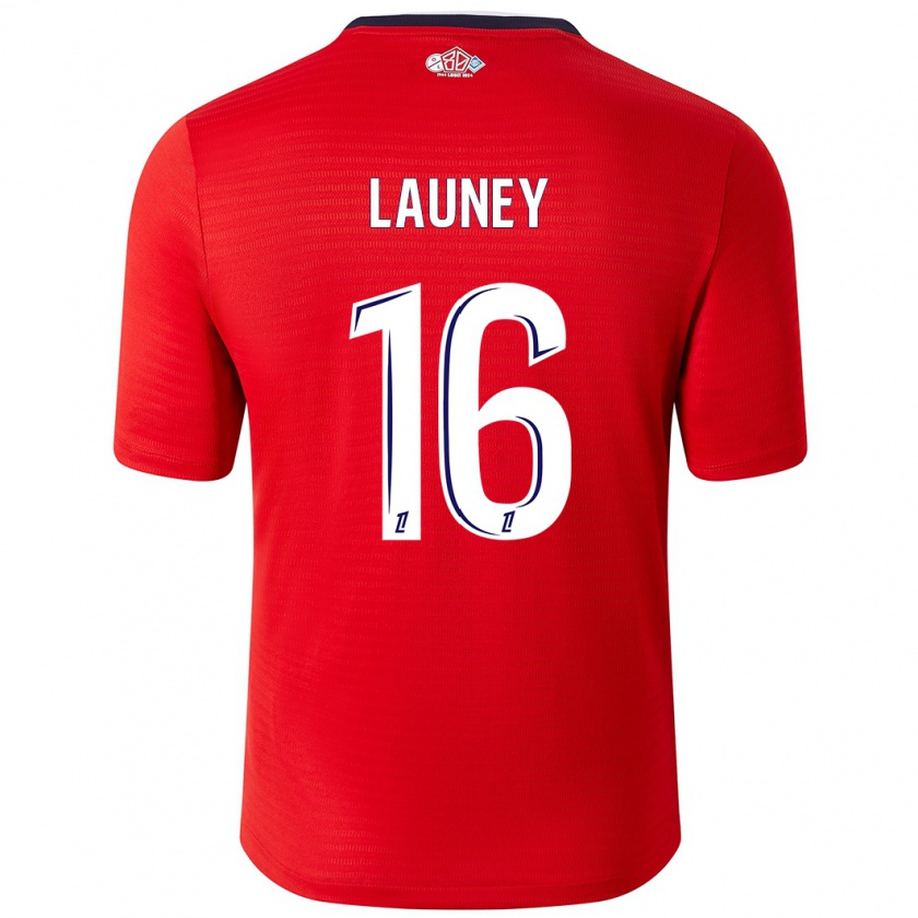 Kandiny Niño Camiseta Elisa Launey #16 Rojo Blanco 1ª Equipación 2024/25 La Camisa Chile