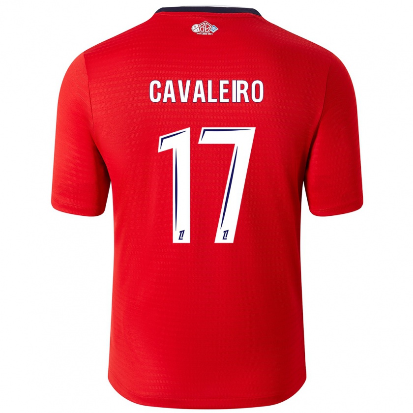 Kandiny Niño Camiseta Ivan Cavaleiro #17 Rojo Blanco 1ª Equipación 2024/25 La Camisa Chile