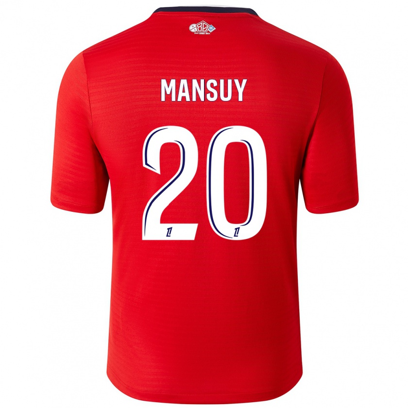 Kandiny Niño Camiseta Heloise Mansuy #20 Rojo Blanco 1ª Equipación 2024/25 La Camisa Chile