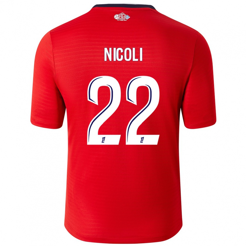 Kandiny Niño Camiseta Morgane Nicoli #22 Rojo Blanco 1ª Equipación 2024/25 La Camisa Chile