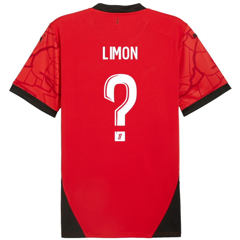 Kandiny Niño Camiseta Paolo Limon #0 Rojo Negro 1ª Equipación 2024/25 La Camisa Chile