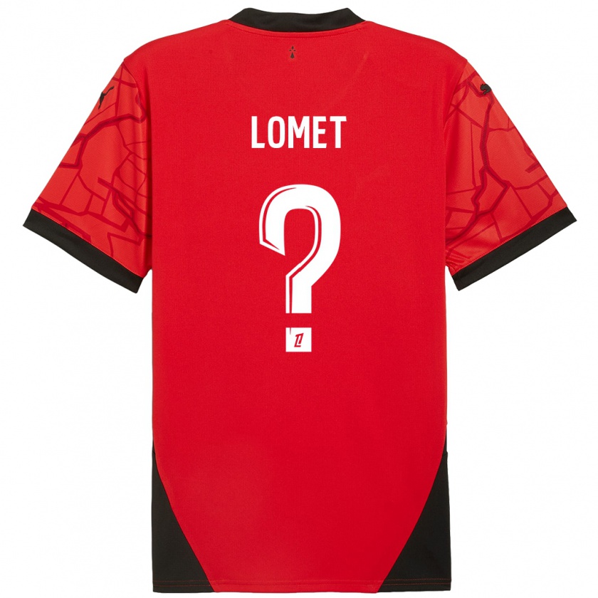 Kandiny Niño Camiseta Ruben Lomet #0 Rojo Negro 1ª Equipación 2024/25 La Camisa Chile