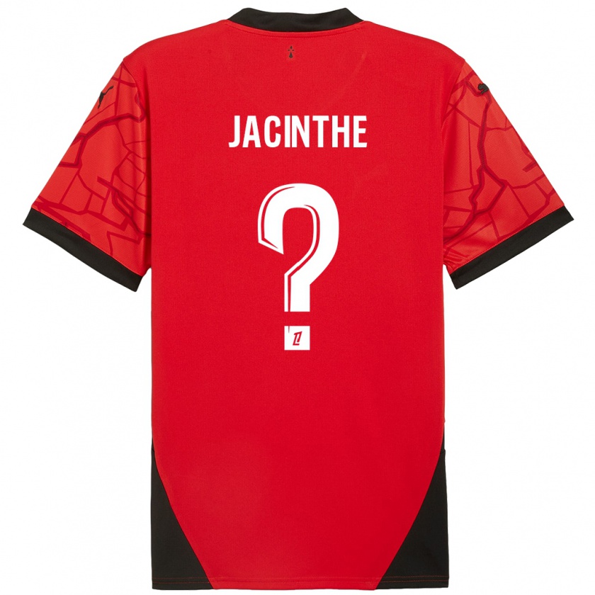 Kandiny Niño Camiseta Dee-Shawn Jacinthe #0 Rojo Negro 1ª Equipación 2024/25 La Camisa Chile