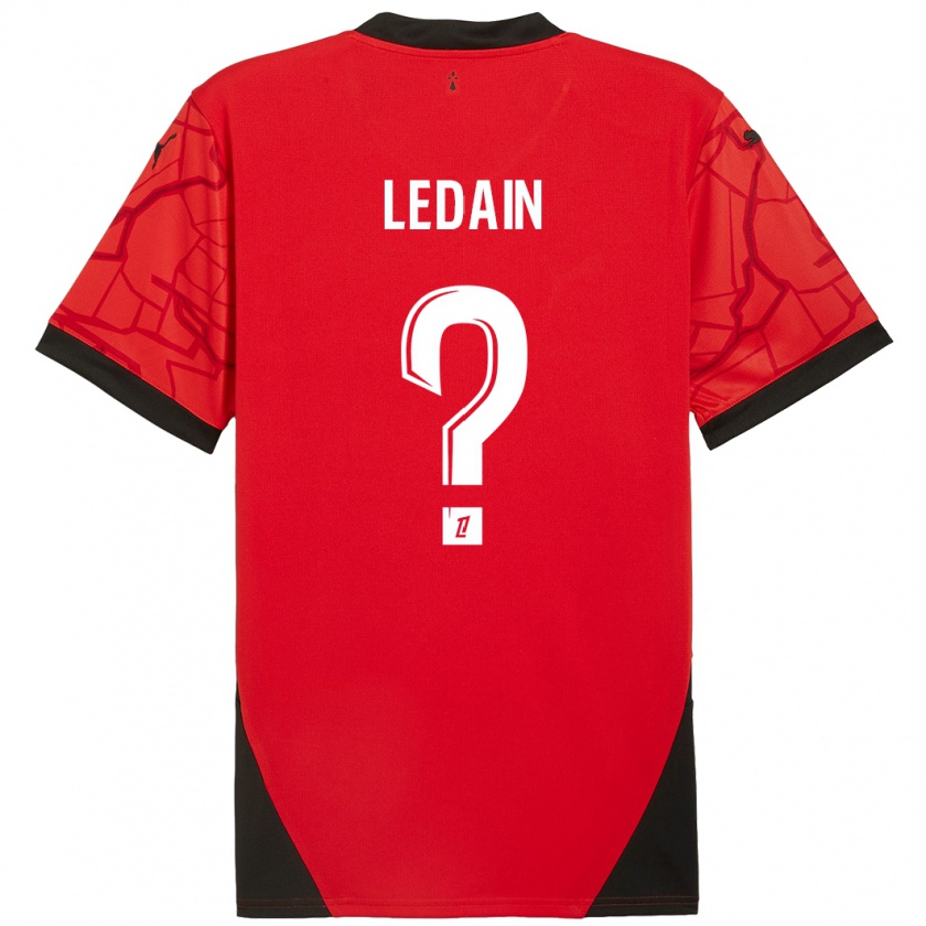 Kandiny Niño Camiseta Samuel Ledain #0 Rojo Negro 1ª Equipación 2024/25 La Camisa Chile