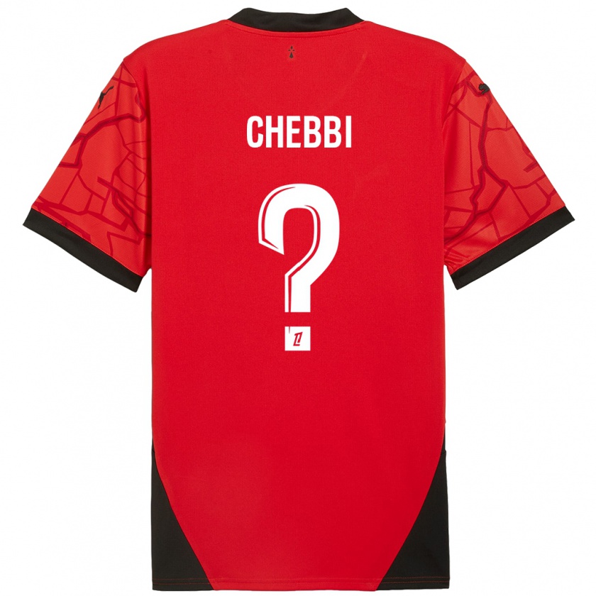 Kandiny Niño Camiseta Mohamed Chebbi #0 Rojo Negro 1ª Equipación 2024/25 La Camisa Chile