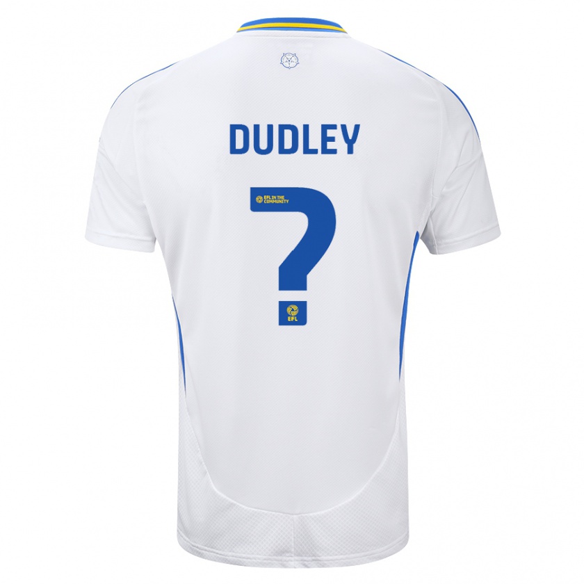 Kandiny Niño Camiseta Louie Dudley #0 Blanco Azul 1ª Equipación 2024/25 La Camisa Chile