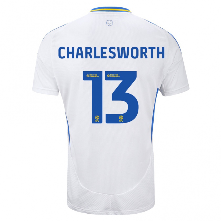 Kandiny Niño Camiseta Millie Robshaw-Charlesworth #13 Blanco Azul 1ª Equipación 2024/25 La Camisa Chile