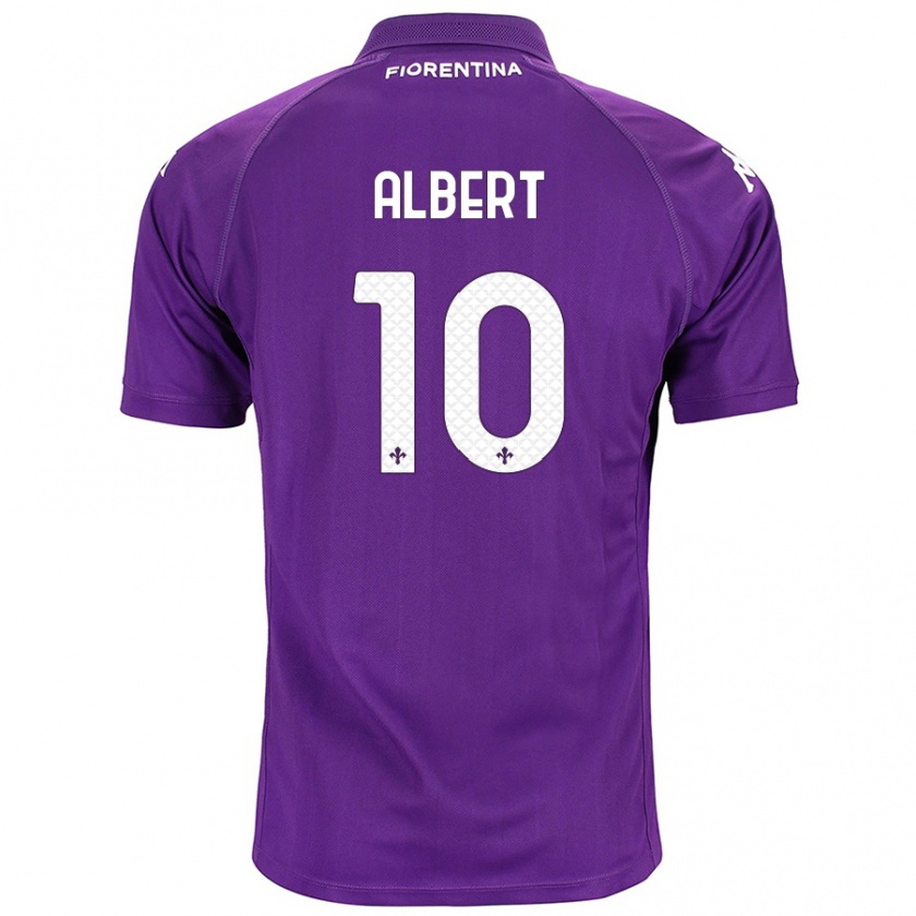 Kandiny Niño Camiseta Albert Gudmundsson #10 Morado 1ª Equipación 2024/25 La Camisa Chile