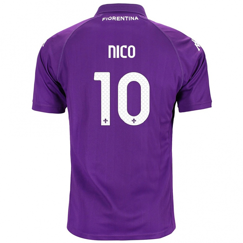 Kandiny Niño Camiseta Nico González #10 Morado 1ª Equipación 2024/25 La Camisa Chile