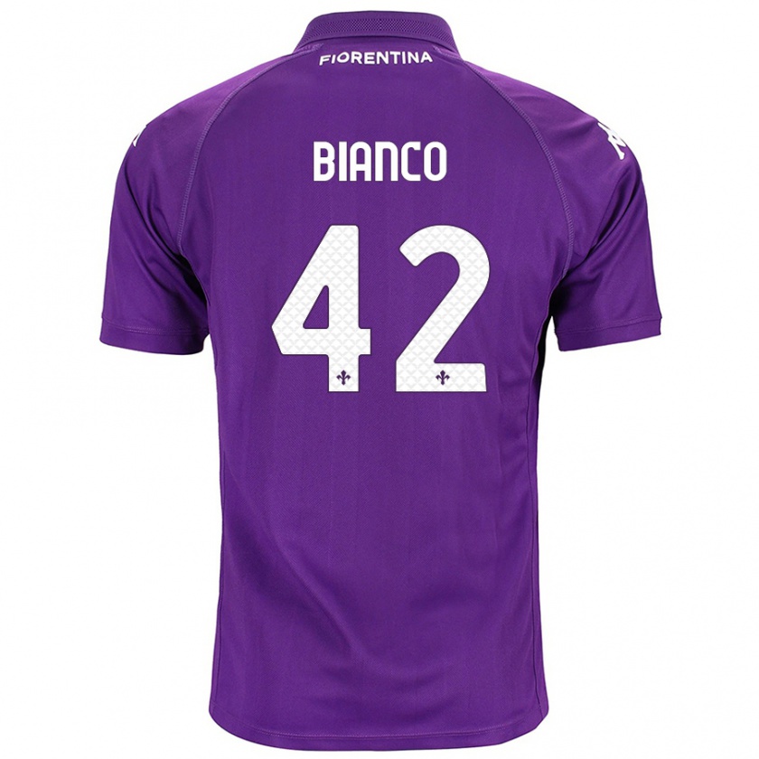 Kandiny Niño Camiseta Alessandro Bianco #42 Morado 1ª Equipación 2024/25 La Camisa Chile