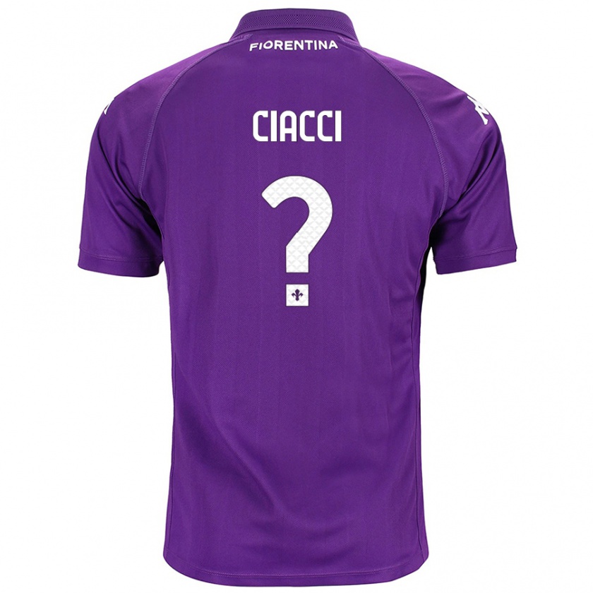 Kandiny Niño Camiseta Niccolò Ciacci #0 Morado 1ª Equipación 2024/25 La Camisa Chile