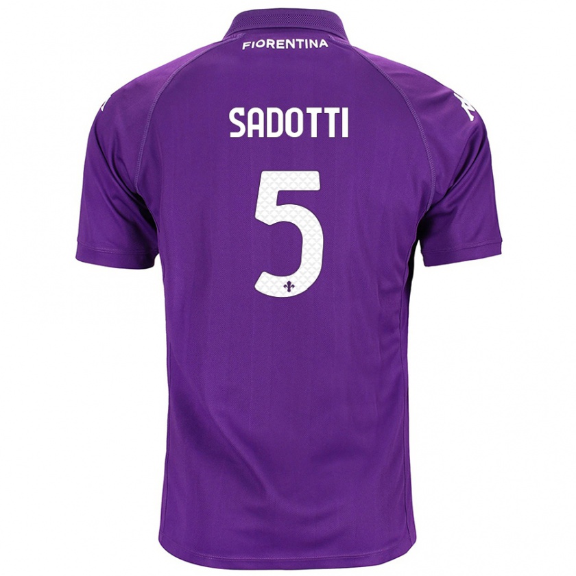 Kandiny Niño Camiseta Edoardo Sadotti #5 Morado 1ª Equipación 2024/25 La Camisa Chile