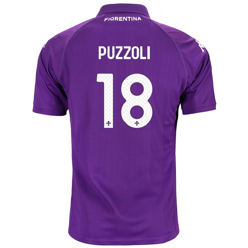 Kandiny Niño Camiseta Giorgio Puzzoli #18 Morado 1ª Equipación 2024/25 La Camisa Chile