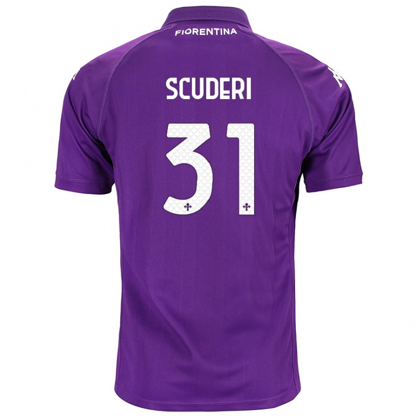 Kandiny Niño Camiseta Giulio Scuderi #31 Morado 1ª Equipación 2024/25 La Camisa Chile