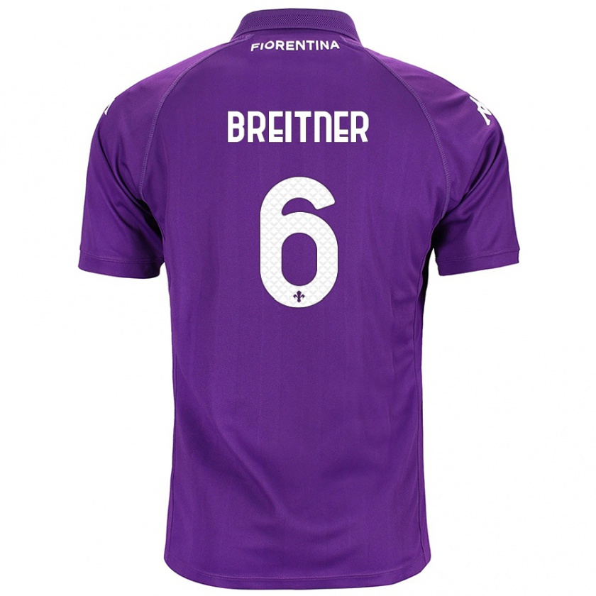 Kandiny Niño Camiseta Stephanie Breitner #6 Morado 1ª Equipación 2024/25 La Camisa Chile