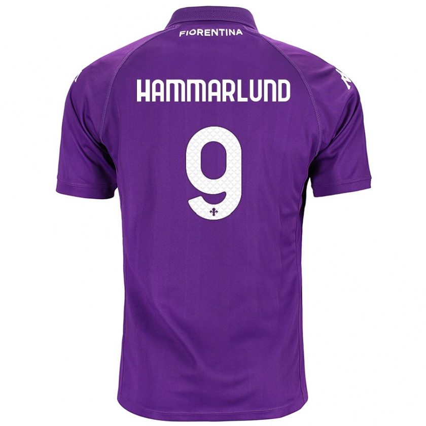 Kandiny Niño Camiseta Pauline Hammarlund #9 Morado 1ª Equipación 2024/25 La Camisa Chile