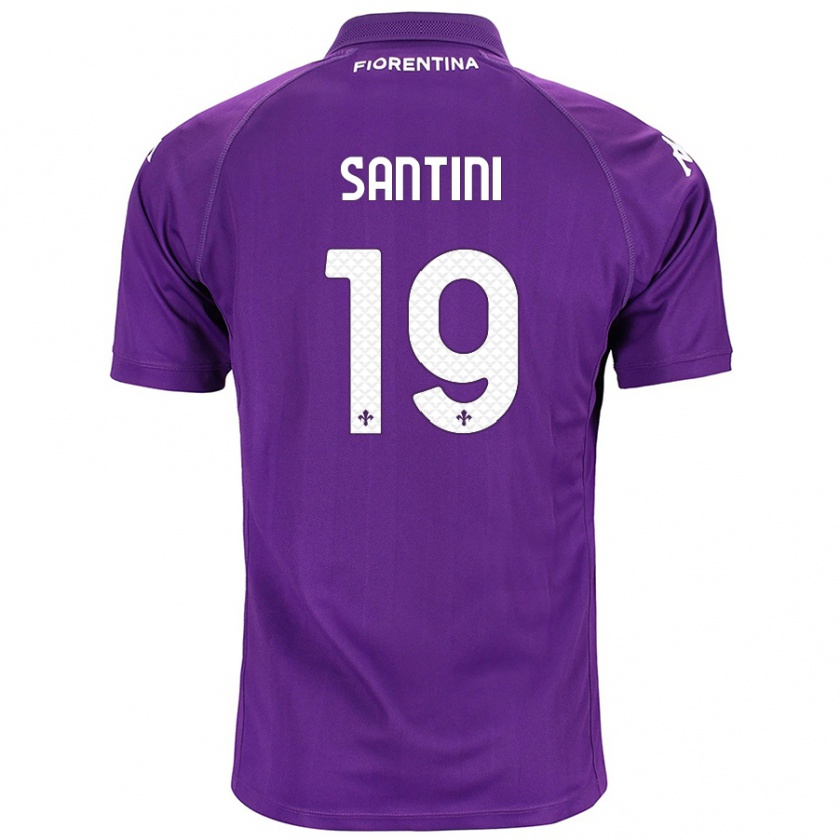 Kandiny Niño Camiseta Margherita Santini #19 Morado 1ª Equipación 2024/25 La Camisa Chile