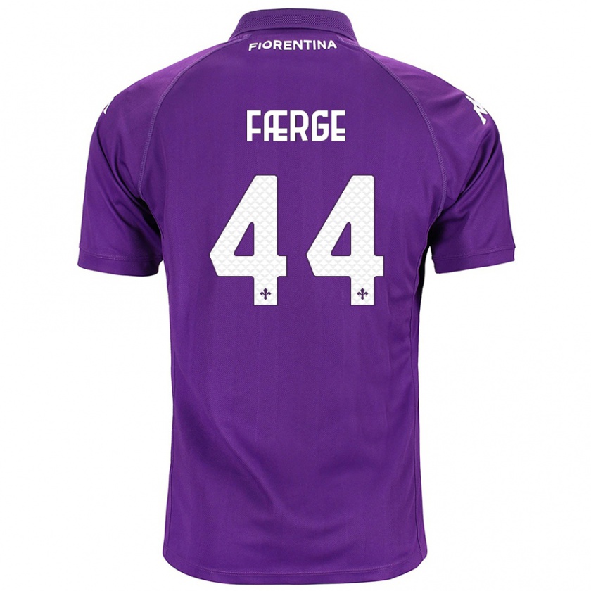 Kandiny Niño Camiseta Emma Færge #44 Morado 1ª Equipación 2024/25 La Camisa Chile