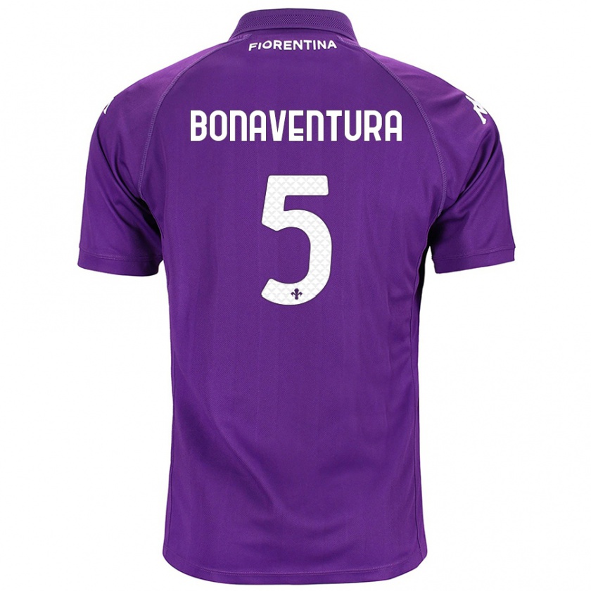 Kandiny Niño Camiseta Giacomo Bonaventura #5 Morado 1ª Equipación 2024/25 La Camisa Chile