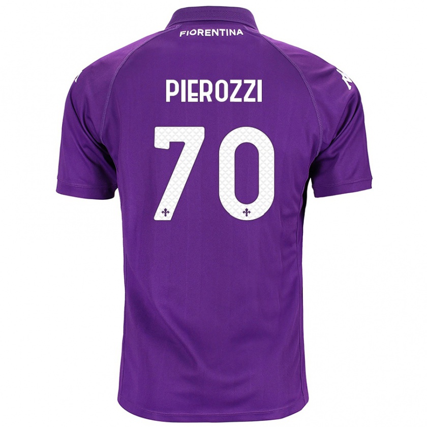 Kandiny Niño Camiseta Niccolò Pierozzi #70 Morado 1ª Equipación 2024/25 La Camisa Chile