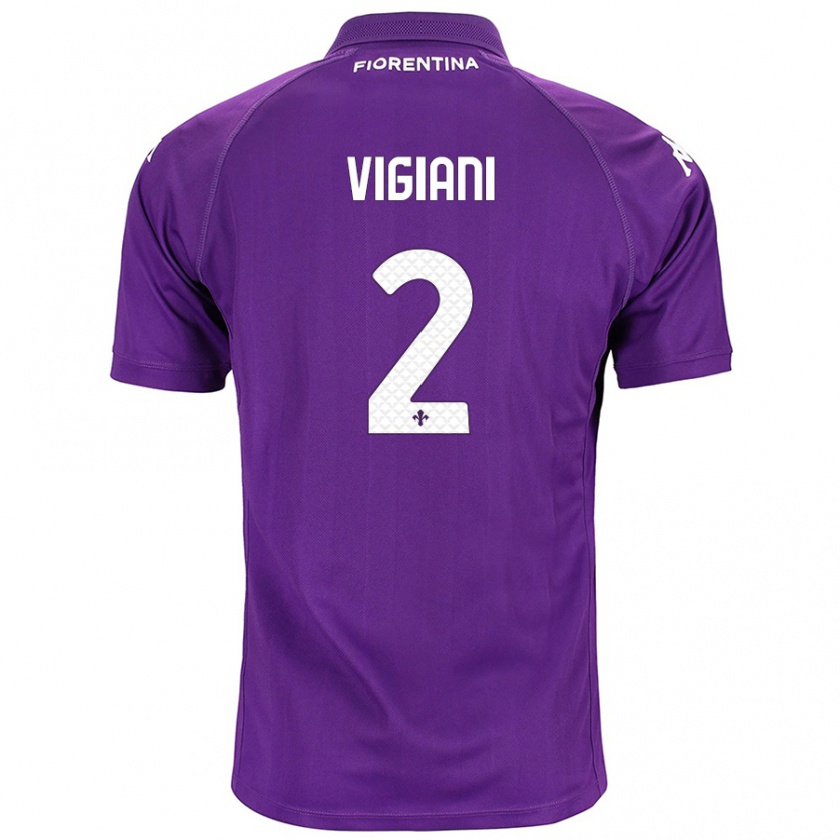 Kandiny Niño Camiseta Lorenzo Vigiani #2 Morado 1ª Equipación 2024/25 La Camisa Chile