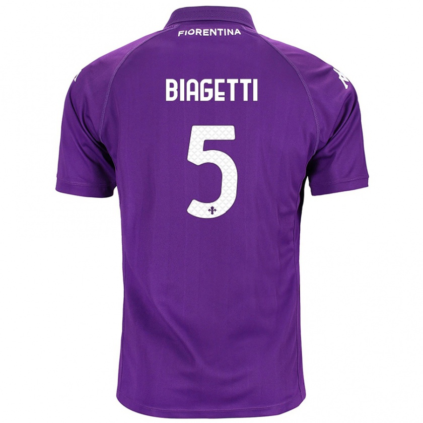 Kandiny Niño Camiseta Christian Biagetti #5 Morado 1ª Equipación 2024/25 La Camisa Chile