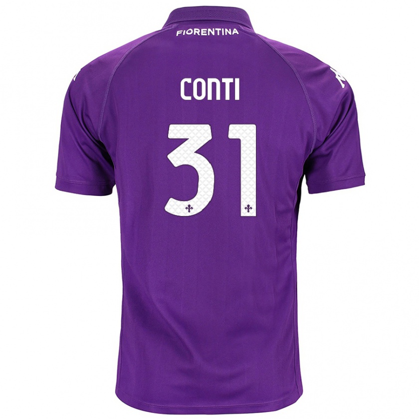 Kandiny Niño Camiseta Gabriele Conti #31 Morado 1ª Equipación 2024/25 La Camisa Chile